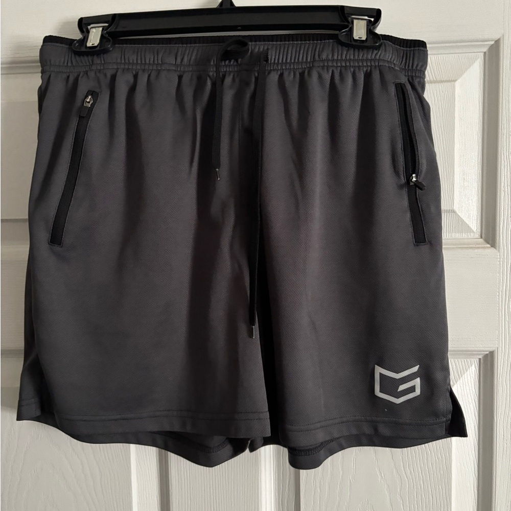 Gray Athletic Shorts with Elastic Waistband